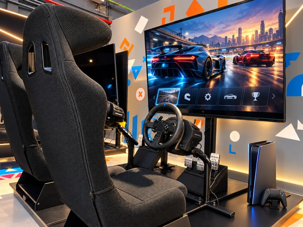 PS5 racing simulators at Zero Latency Mallorca